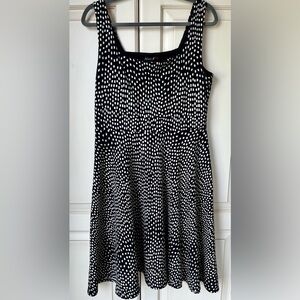 🍎 Nina K made in Canada large black dress with white detail